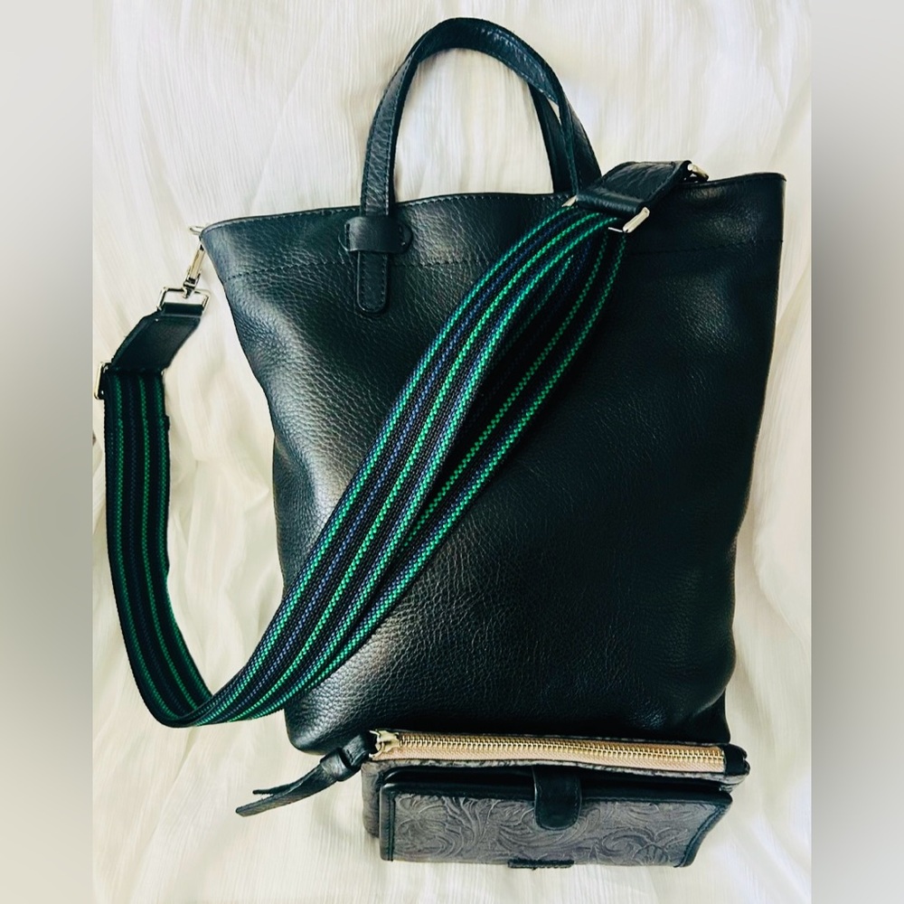 Consuela Black and Green Tote Bag with Striking Design Consuela Wallet included